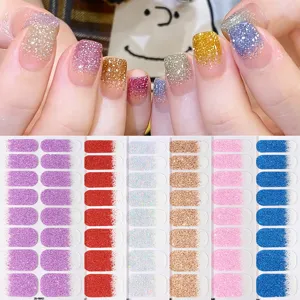 Glitter gradient nail wraps self-adhesive shiny nail art stickers for women main display