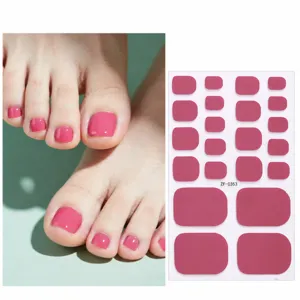 Adhesivos de uñas de los pies de color sólido set de uñas postizas rosa vista principal