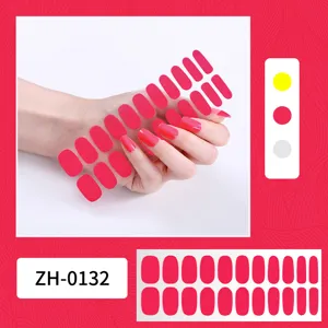 Pegatinas de unas rosa solido 22 piezas manicura impermeable accesorio de belleza.