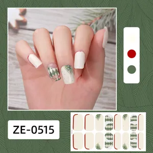 Weihnachtliche Nagelsticker grüne Rautenmuster festliche Maniküre Aufkleber für Frauen