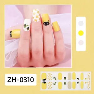 Simpatici adesivi per unghie ape 22 punte fiore giallo nail art design manicure fai da te