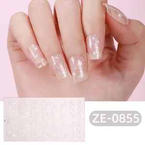 3D Adesivi per Unghie con Glitter Stellati Stelle Argentate Decorazioni per Unghie