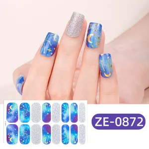 Adesivi per unghie cielo stellato foglia d'oro costellazione glitter per manicure
