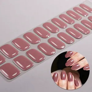 Effen gel nagelwraps, UV-vrije semi-geharde nagelstickers voor eenvoudige manicure thuis.