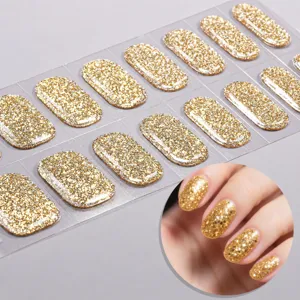 Adesivi per unghie in gel semi-polimerizzato glitter oro smalto UV manicure kit