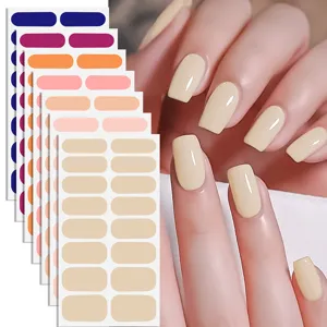 Strisce per unghie tinta unita, adesivi per smalto impermeabili per nail art semplice.