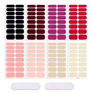 Smalto per unghie in tinta unita 16 punte adesivi per unghie impermeabili minimalisti.