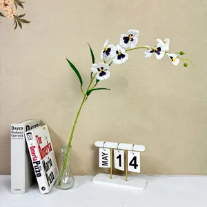 Artificial phalaenopsis orchid flower arrangement home decor glass vase silk flower branch
