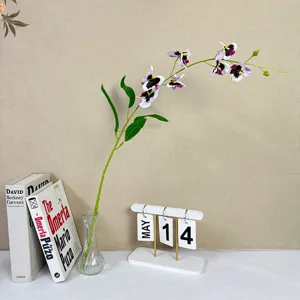 Artificial Phalaenopsis orchid branch silk flower home decor tabletop vase arrangement