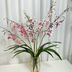 Artificial spider orchid flowers fake potted plant for home hotel wedding decor.