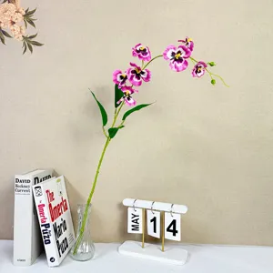 Artificial orchid flower arrangement for home living room decor, elegant silk floral piece.