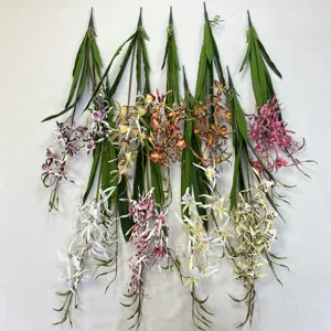 Artificial 3D print spider orchid branch simulation flower for home wedding hotel decor.