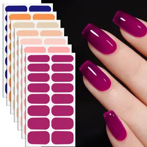 Adesivo per Smalto per Unghie in Tinta Unita Semplici Decalcomanie per Nail Art Per Donne Bellezza Quotidiana Accessori per Manicure