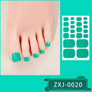 Solid color minimalist toe nail stickers waterproof fake toenails for women pedicure use.