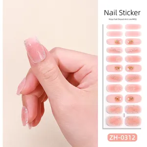 22 punte rosa glitter conchiglia adesivi per unghie francesi 3D manicure decalcomania