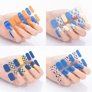 Adesivi per Unghie a Scacchiera Opaca Copertura Completa Unghie Finte Stile Ins Quotidiano Decorativo Decalcomanie per Manicure