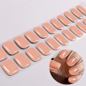 Effen gel nagelwraps nude roze UV-vrije kunstnagels manicure stickers set vel nieuw