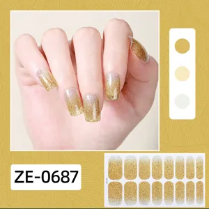 Glitzernde Farbverlauf Nagelfolien metallische Nagelkunst Aufkleber für Damen Maniküre