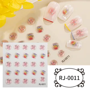 5D embossed crystal gem nail art stickers, shiny starry design for DIY manicure details.