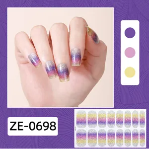 Farbverlauf Glitzer Nagelsticker bunte Regenbogen Nagelfolie fur Damen DIY Manikure Kunst.