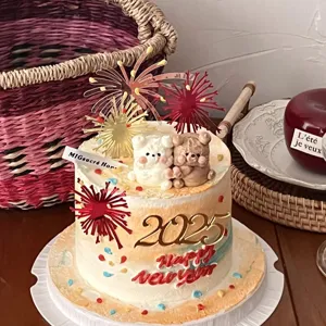 Adorno de acrilico para tarta de Ano Nuevo 2025 feliz ano nuevo decoracion postre articulos