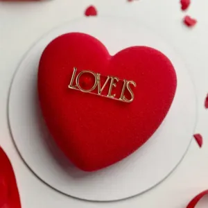 Valentine's day acrylic cake topper love design perfect for romantic party desserts.