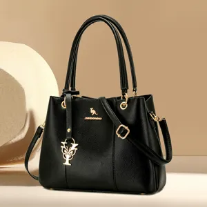 Cross-border commuting Lady handbag, 2026 new litchi grain patchwork shoulder bag.