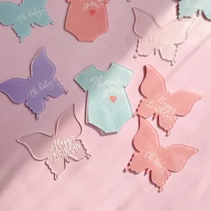 Acrylique baby shower decorations papillon decoration gateau bapteme fournitures fete
