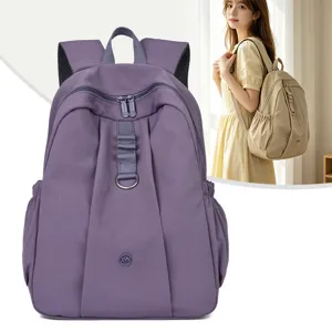 Sac à dos d'ordinateur en tissu imperméable pour voyage, cartable scolaire décontracté