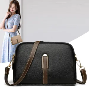 Elegante borsa a tracolla da donna in pelle nera borsa conchiglia versatile e chic