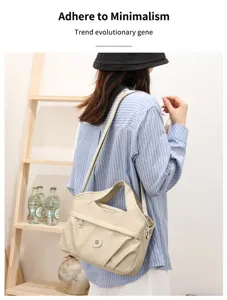 Damen stilvolle Nylon Schultertasche lässige Umhängetasche Mehrfache Tasche Handtasche