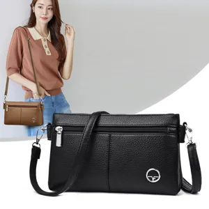 Borsa a tracolla in vera pelle da donna elegante borsetta porta cellulare con scomparti
