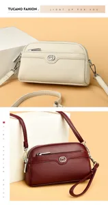 Genuine leather double layer shell phone bag, stylish crossbody bag and chic clutch purse.
