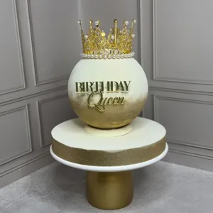 Σετ διακόσμησης τούρτας γενεθλίων queen με χρυσό στέμμα ακρυλικό για πάρτι γενεθλίων