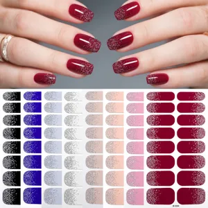 Involucri per Smalto per Unghie con Glitter Sfumati Adesivi per Nail Art con Lime per Unghie per Donna Manicure