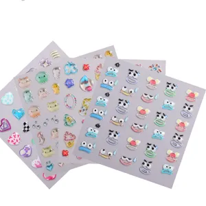 5D Soft Rubber Nail Art Stickers Embossed Jelly Transparent Gel Nail Decals DIY Manicure Decorations Design