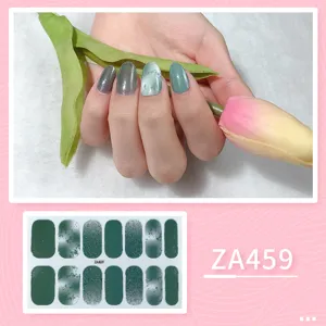 Green gradient nail wraps stickers chic glitter manicure decals nail art accessories