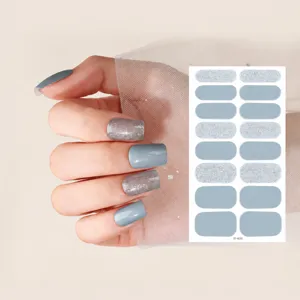 Autocollants de vernis à ongles pailletés unicolores bricolage pour femmes et filles