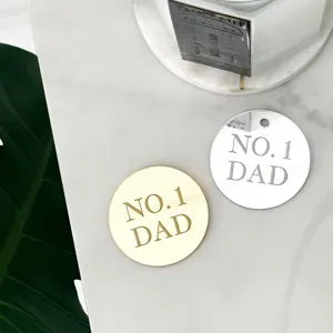 Acrylic Father's Day cake topper No.1 Dad gold and silver decoration charm set!