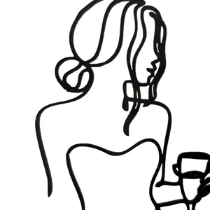 Topper per torta donna line art in acrilico, decorazione dessert minimalista per feste ed eventi.