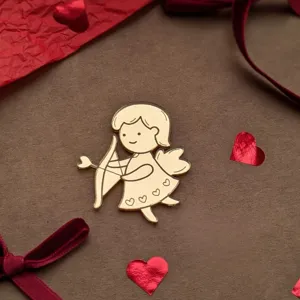 Gold acrylic cupid angel cake topper romantic love heart baking decoration party supplies