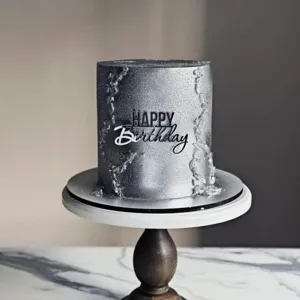 Stile INS Argento Buon Compleanno Cake Topper Acrilico Decorazione Tavolo Dessert