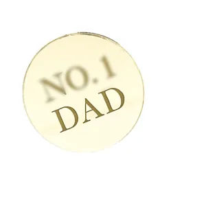 Acrylic Father's Day cake topper round design No.1 Dad party dessert decoration insert
