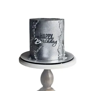 Topper per torta Buon Compleanno in acrilico per feste, accessorio elegante per dessert.