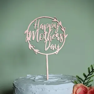 Decoración para tarta del día de la madre acrílico corona floral redonda topper de tarta.