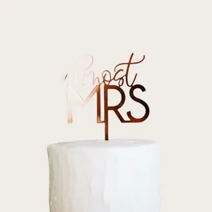 Rose gold acrylic almost MRS cake topper for bridal shower wedding party decoration dessert
