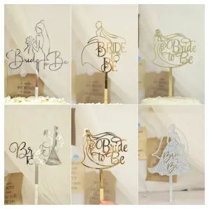 Acrylic Bride To Be Cake Topper Gold Silver Glitter Wedding Bridal Shower Party Cake Decoration Supplies