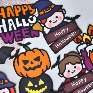 Halloween papel tarta toppers linda calabaza bruja decoraciones fiesta postre insertos