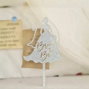 Silver glitter bride to be cake topper for bachelorette party wedding cake decoration supplies