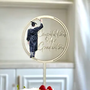 Graduation cake topper acrylic dessert decoration grad party celebration supplies gift